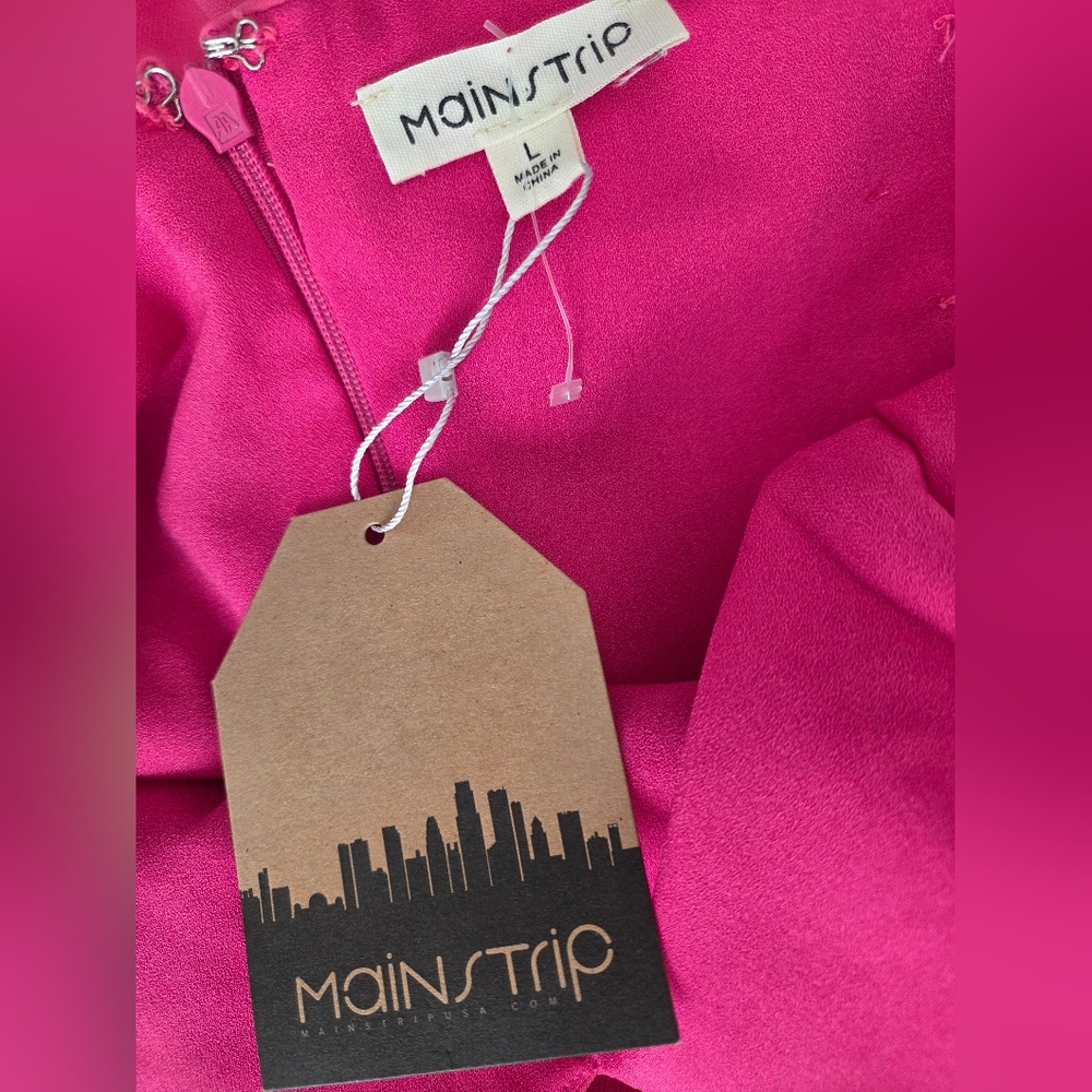 NWT Main Strip Pink Embellished Sleeveless Jumpsuit Size L - Picture 4 of 4